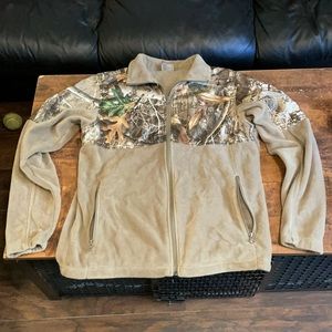 Fleece camo and tan jacket